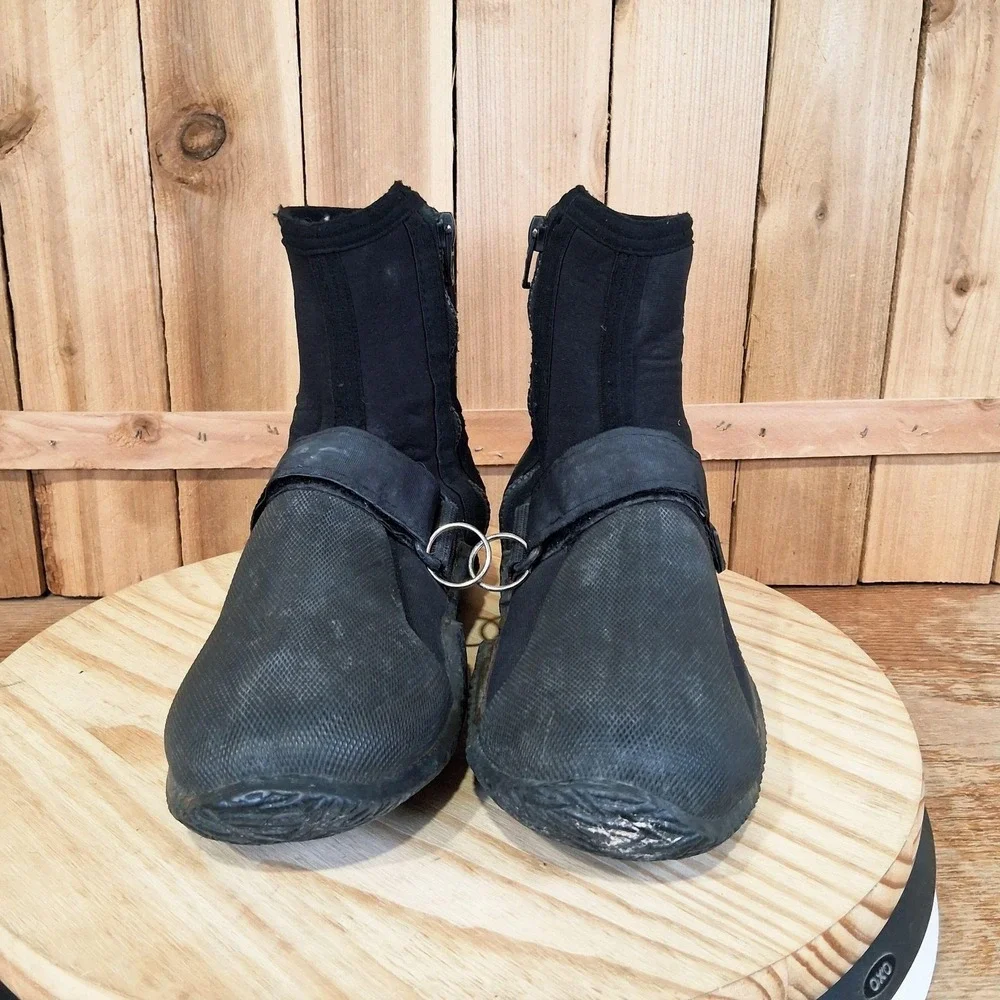 NRS Paddle Wetshoes Size 10 Black Neoprene Zip River Kayak Raft Shoes